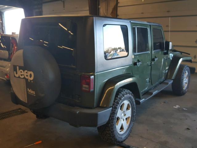 1J4GA59167L123504 - 2007 JEEP WRANGLER S GREEN photo 4