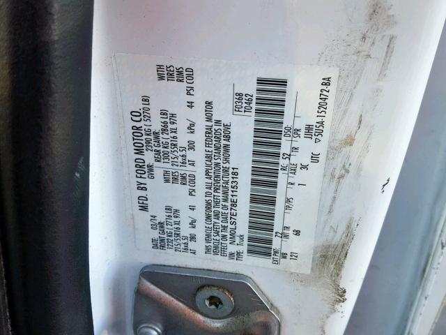 NM0LS7E78E1153181 - 2014 FORD TRANSIT CO WHITE photo 10