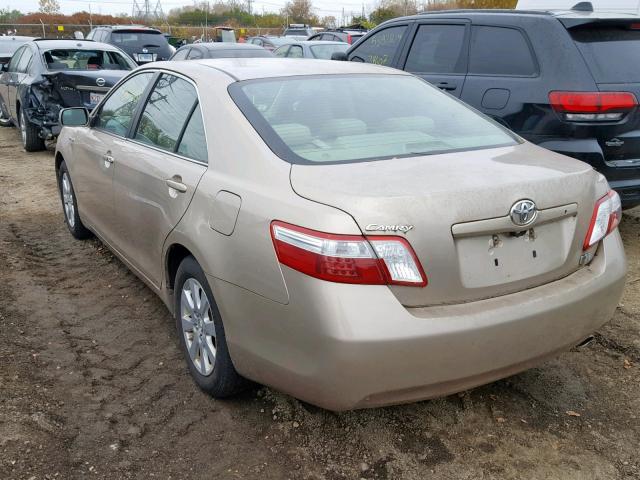 4T1BB46K39U071925 - 2009 TOYOTA CAMRY HYBR GOLD photo 3