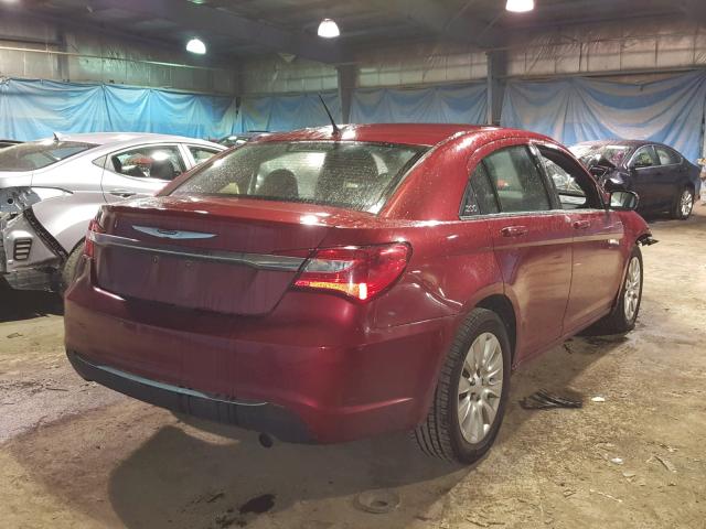 1C3CCBAB2DN642104 - 2013 CHRYSLER 200 LX RED photo 4