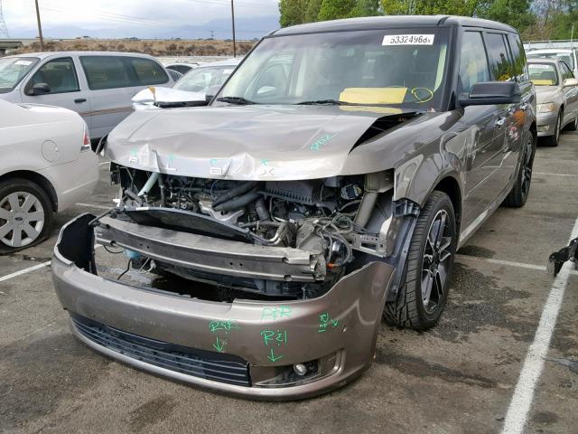 2FMGK5D83DBD16224 - 2013 FORD FLEX LIMIT BROWN photo 2