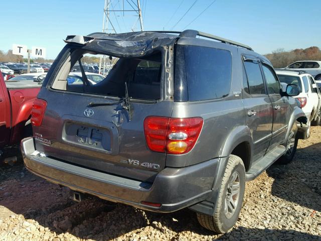 5TDBT48A63S196919 - 2003 TOYOTA SEQUOIA LI GRAY photo 4