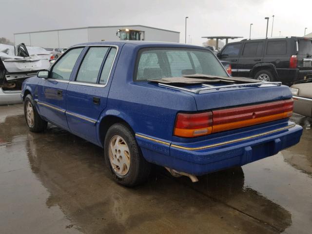 1B3AA4639RF208674 - 1994 DODGE SPIRIT BLUE photo 3