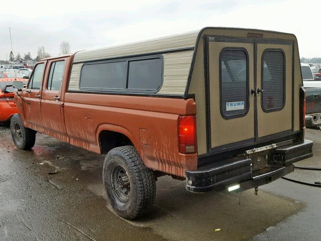 2FTJW3613GCB51812 - 1986 FORD F350 RED photo 3