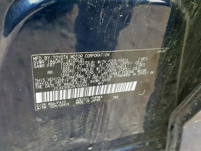 JTLKE50E281000661 - 2008 TOYOTA SCION XB Көк фото 10