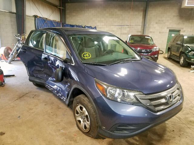 2HKRM4H34EH615937 - 2014 HONDA CR-V LX BLUE photo 1