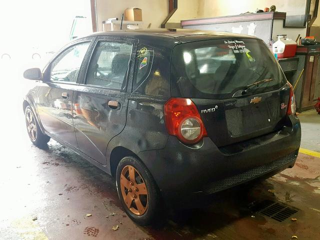 KL1TD6DE1AB114239 - 2010 CHEVROLET AVEO LS BLACK photo 3