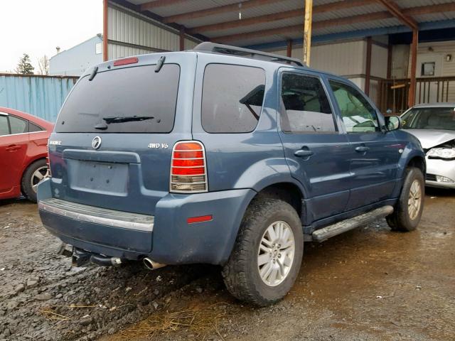 4M2YU57145DJ09431 - 2005 MERCURY MARINER BLUE photo 4