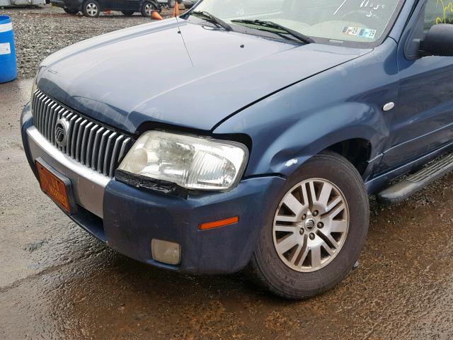 4M2YU57145DJ09431 - 2005 MERCURY MARINER BLUE photo 9