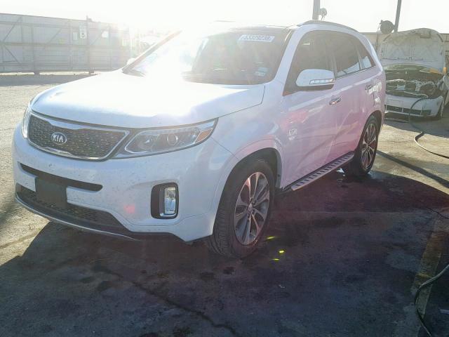 5XYKW4A72EG499640 - 2014 KIA SORENTO SX WHITE photo 2