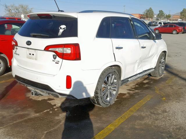 5XYKW4A72EG499640 - 2014 KIA SORENTO SX WHITE photo 4