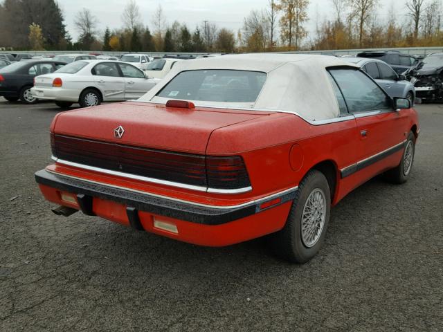 1C3XJ45JXKG272798 - 1989 CHRYSLER LEBARON RED photo 4