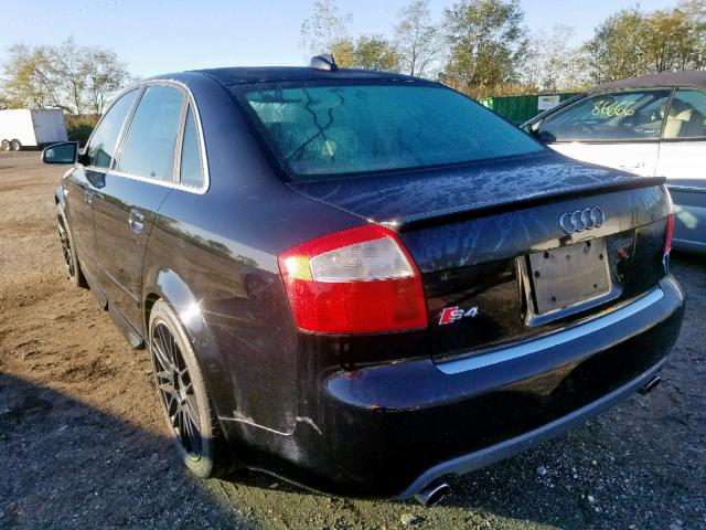 WAUPL58E14A135603 - 2004 AUDI S4 BLACK photo 3