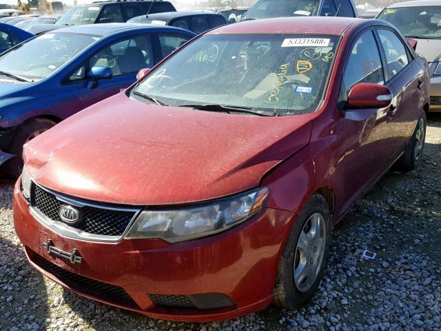 KNAFU4A26A5843949 - 2010 KIA FORTE EX RED photo 2