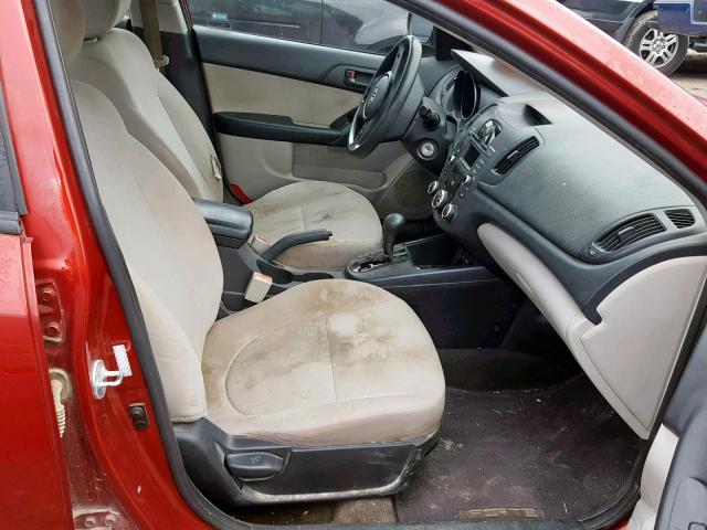 KNAFU4A26A5843949 - 2010 KIA FORTE EX RED photo 5