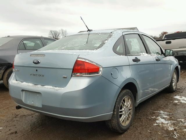 1FAHP35N79W171848 - 2009 FORD FOCUS SE BLUE photo 4