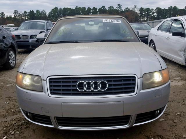 WAUAC48H04K014047 - 2004 AUDI A4 1.8 CAB SILVER photo 9