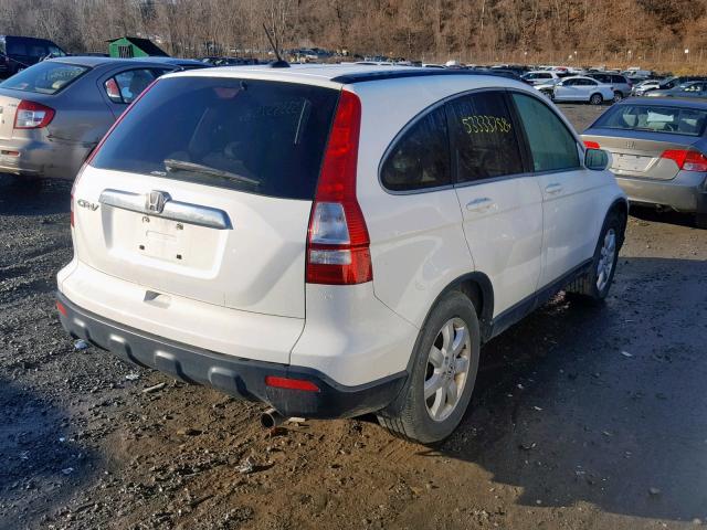 JHLRE487X7C045217 - 2007 HONDA CR-V EXL WHITE photo 4