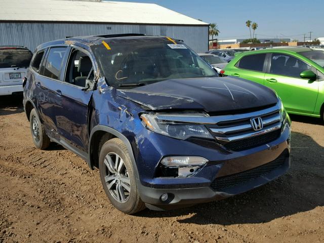 5FNYF5H75HB039289 - 2017 HONDA PILOT EXLN BLUE photo 1