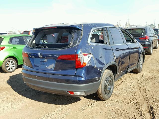 5FNYF5H75HB039289 - 2017 HONDA PILOT EXLN BLUE photo 4