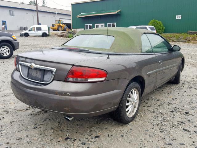 1C3EL55U61N626537 - 2001 CHRYSLER SEBRING LX BROWN photo 4