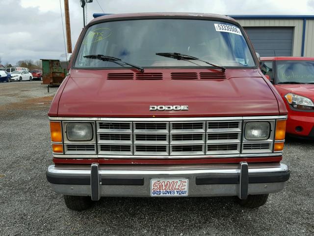 2B5WB35ZXMK430676 - 1991 DODGE RAM WAGON RED photo 9