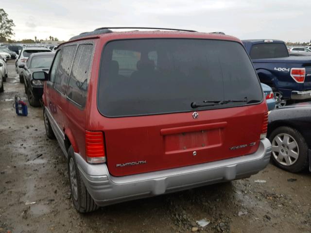 2P4GH5534RR648446 - 1994 PLYMOUTH VOYAGER LE RED photo 3