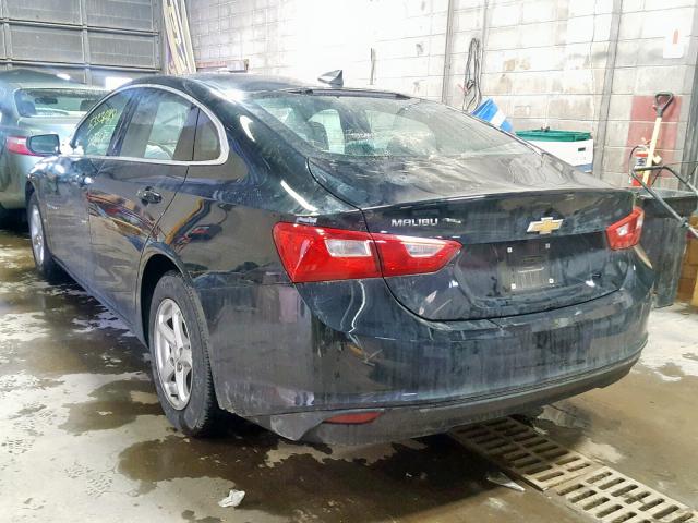 1G1ZC5ST4HF270014 - 2017 CHEVROLET MALIBU LS BLACK photo 3