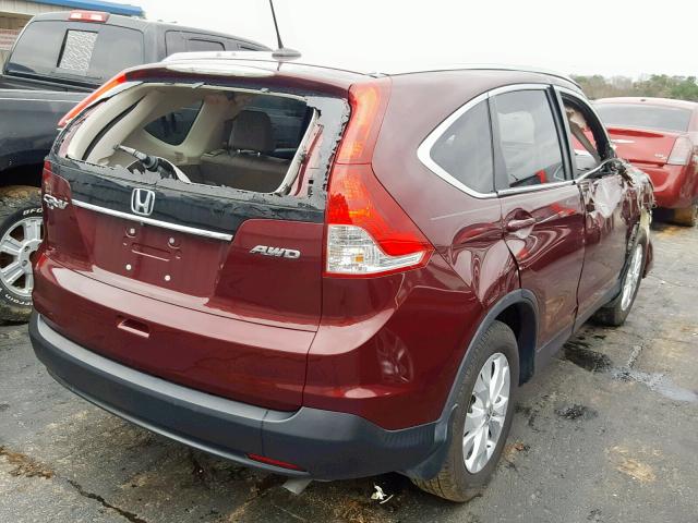 5J6RM4H70EL119896 - 2014 HONDA CR-V EXL BURGUNDY photo 4