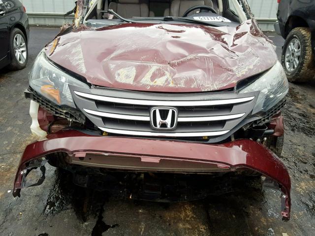 5J6RM4H70EL119896 - 2014 HONDA CR-V EXL BURGUNDY photo 7