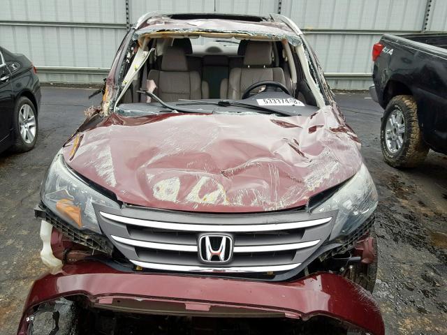 5J6RM4H70EL119896 - 2014 HONDA CR-V EXL BURGUNDY photo 9