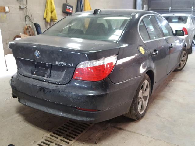 WBANV13568C150609 - 2008 BMW 528 XI BLACK photo 4