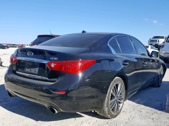 JN1BV7AP3EM688898 - 2014 INFINITI Q50 BASE BLACK photo 4