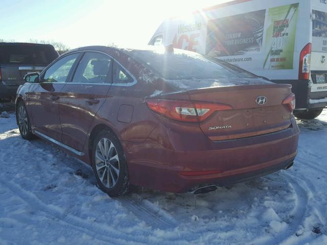 5NPE34AF5FH040819 - 2015 HYUNDAI SONATA SPO RED photo 3