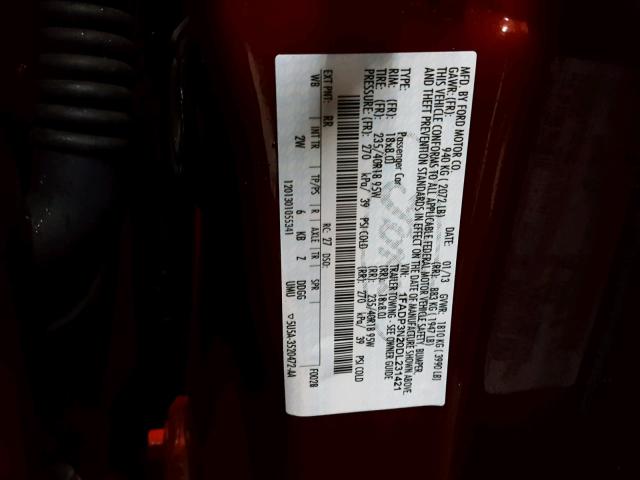 1FADP3N20DL231421 - 2013 FORD FOCUS TITA BURGUNDY photo 10