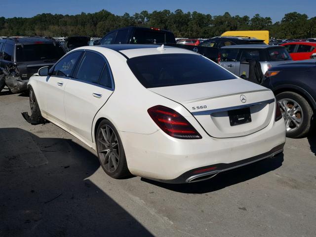 WDDUG8DB8JA386241 - 2018 MERCEDES-BENZ S 560 WHITE photo 3