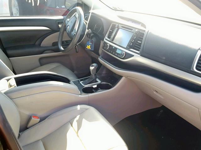 5TDJKRFH0FS110911 - 2015 TOYOTA HIGHLANDER BLACK photo 5