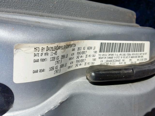 1J8HH48K26C204405 - 2006 JEEP COMMANDER 银色 照片 10