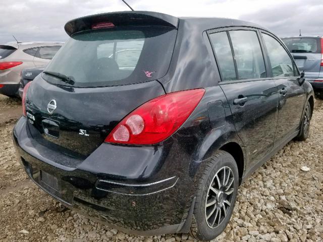 3N1BC13E97L410096 - 2007 NISSAN VERSA S BLACK photo 4