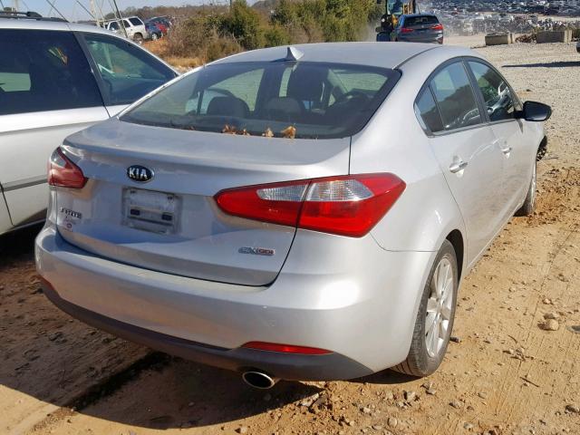 KNAFX4A87F5335136 - 2015 KIA FORTE EX SILVER photo 4