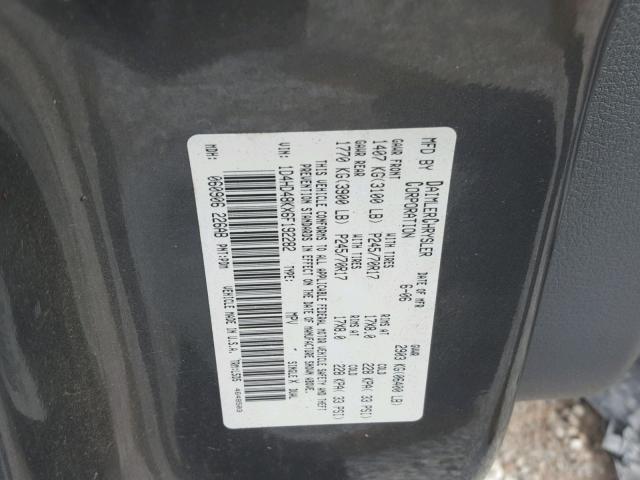 1D4HD48KX6F192282 - 2006 DODGE DURANGO SL GRAY photo 10