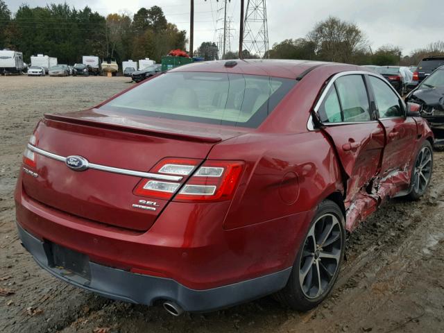 1FAHP2E88EG170975 - 2014 FORD TAURUS SEL RED photo 4