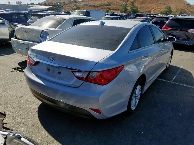 5NPEB4AC6EH883144 - 2014 HYUNDAI SONATA GLS SILVER photo 4