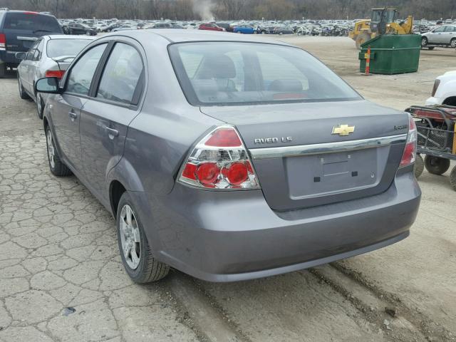 KL1TD56658B085404 - 2008 CHEVROLET AVEO BASE Сұр фото 3