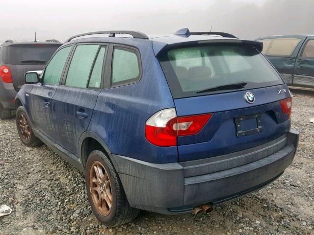 WBXPA73455WC52257 - 2005 BMW X3 2.5I BLUE photo 3