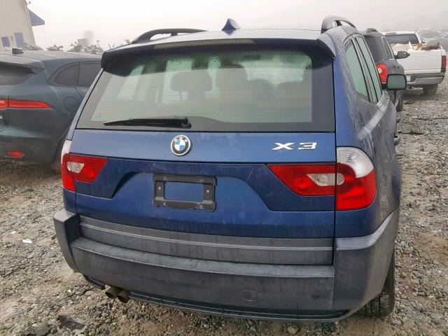 WBXPA73455WC52257 - 2005 BMW X3 2.5I BLUE photo 9