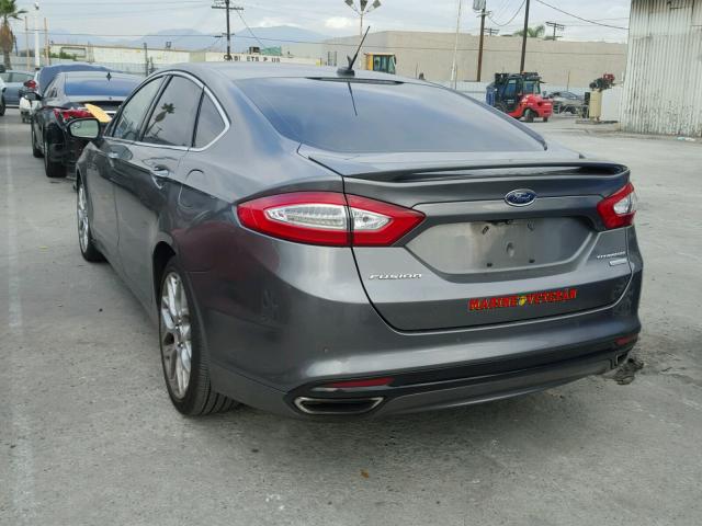 3FA6P0K91ER378732 - 2014 FORD FUSION TIT GRAY photo 3