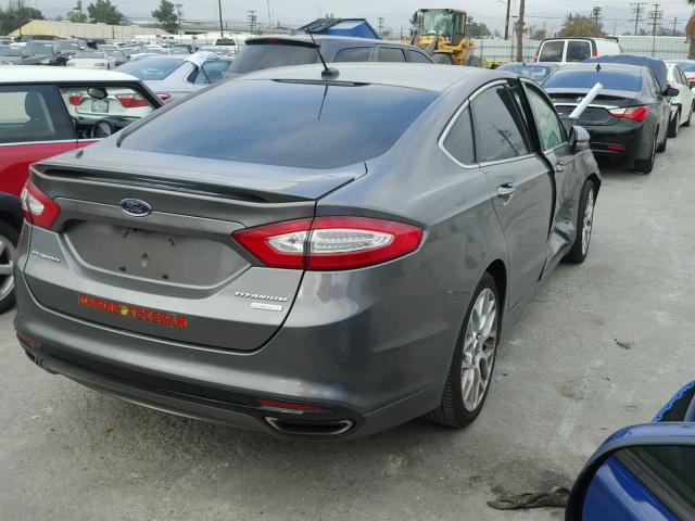 3FA6P0K91ER378732 - 2014 FORD FUSION TIT GRAY photo 4