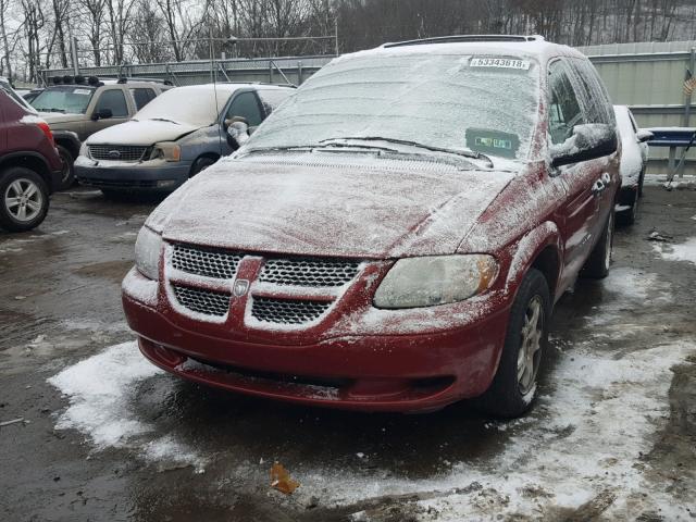 1D4GP25R43B257722 - 2003 DODGE CARAVAN SE MAROON photo 2