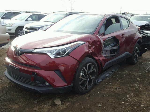 JTNKHMBX0K1014265 - 2019 TOYOTA C-HR XLE RED photo 2